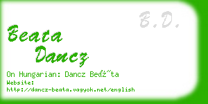 beata dancz business card